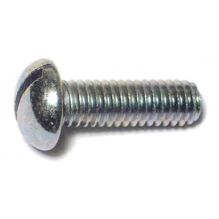 5/16"-18 x 1 in Slotted Round Machine Screw, Zinc Plated 15 PK